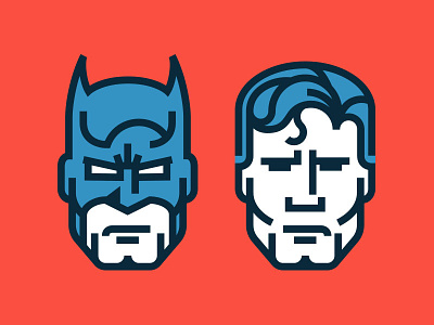 Dynamic Duo batman best friends flat heroes nerdytalk portrait simple super superman thicklines