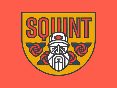 Squint badge hat rose simple squint thicklines type
