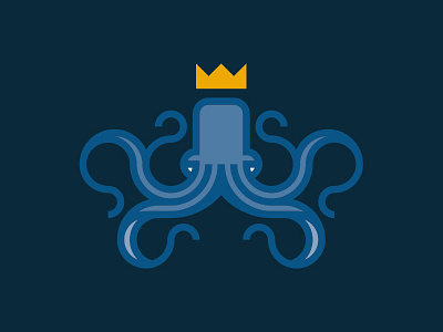 Simple Kraken crown curves flat geometry kraken norse octopus simple