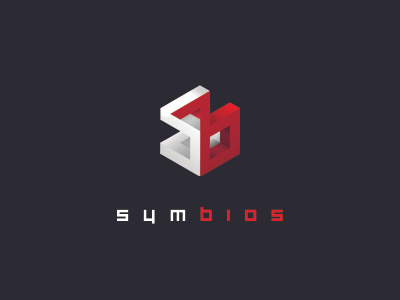 Logo Concept box concept infinite logo red shadow symbios white