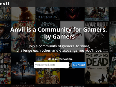 Anvil Launch Page anvil coming soon gamer landing page launch page pc photoshop playstation rebound reservation signup video games wii xbox