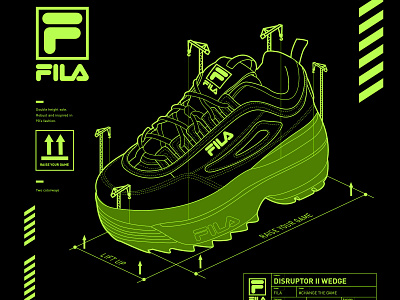Disruptor Wedge branding campaign fila graphicdesign illustration product sneaker