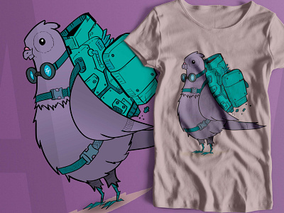 Pigeon design branding comic design fiverr freelancer graphic design illustrations pigeon t shirt designer vector art