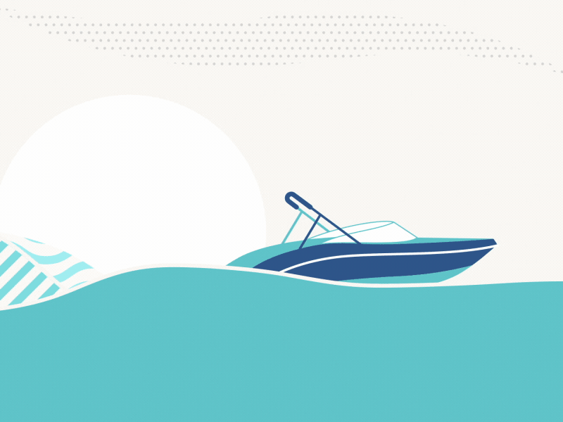 Bermuda - Happiest Day after effects animation boat colors explainer flat geometric motion graphics pattern sea