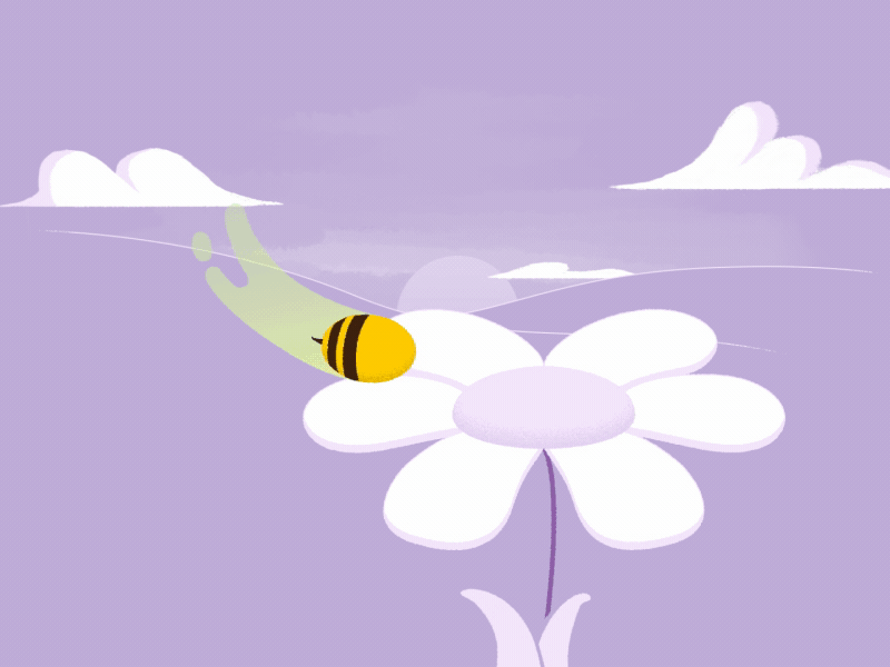 Bee & Flower 2d after effects animate animation bee cel animation classical animation flower frame by frame framebyframe traditional animation