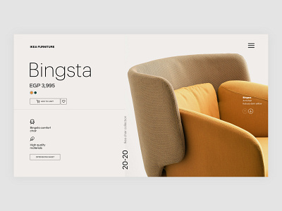 Bingsta Chair Concept page adobexd chair clean concept design ecommerce ikea landing minimal minimalist product typography ui uidesign uiux uiuxdesign ux web webdesign website