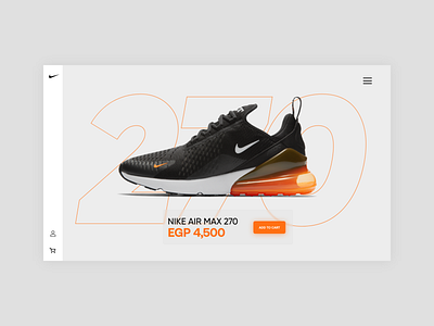 Nike Air Max 270 | Product page concept app clean concept design float minimal typography ui uidesign uidesigner uiux ux uxdesign web website