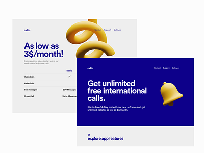 Calls app | Landing Page clean concept design illustration landing landing design landingpage minimal typography ui uidesign uiux uiuxdesign ux uxdesign web website