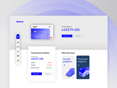 Financial Dashboard Concept app bank card clean dashboard minimal ui ux web website