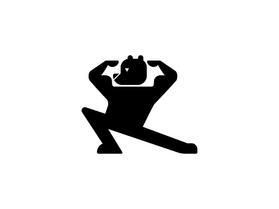 Gym Bear bear black and white logo