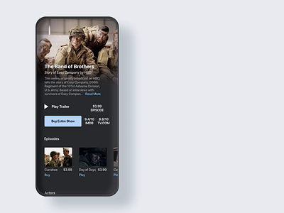 Project Calla, a Mobile Prototype of Band of Brothers Series app design ui ux
