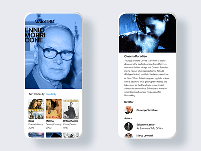 Project Eva, a Tribute to the Maestro Ennio Morricone app design tribute ui ux