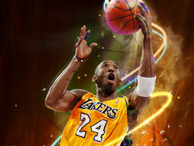 Kobe's On Fire digital art illustration kobe bryant lakers nba photo photo editing sports