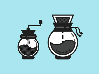 Coffee Break chemex coffee grind icon rise sketch vector