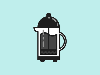 French Press but first coffee doodle illustration object sketchbook vector wip