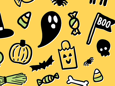 H-Town candy halloween illustration pattern vector