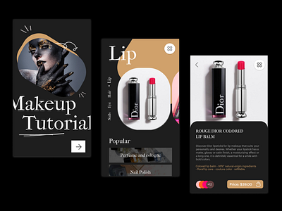 Designing an application for online sales of cosmetics