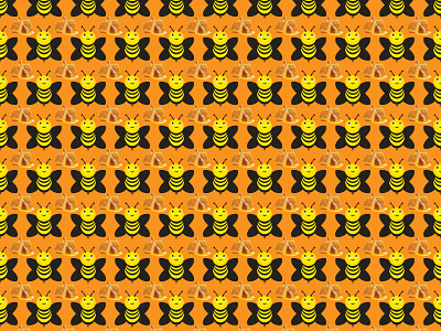 Seamless pattern honey wasp design graphic design illustration vector