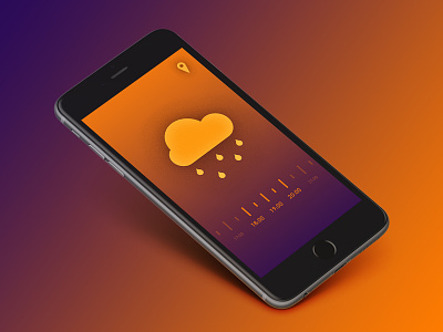 Minimalistic Weather App app gradient minimalistic orange purple weather