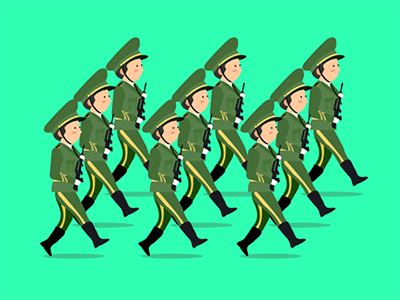 People's Liberation Army parade by Wayne on Dribbble