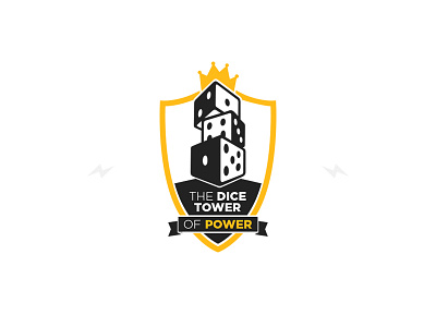 ⚡ Dice Tower of Power ⚡ black crown dice lightning logo shield yellow