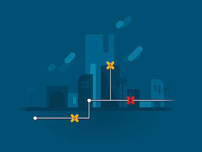 netWORK blue city illustration illustrator network vector