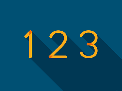 123.png dropshadow illustration numbers shadow type typography vector