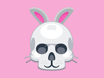 🐰vs 💀 bunny death emoji facebook rabbit skull vector