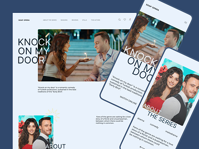 The concept of the redesign of the series "Knock on my door" animation app branding design landing page logo minimalism photo typography ui ux web design концепция редизайна