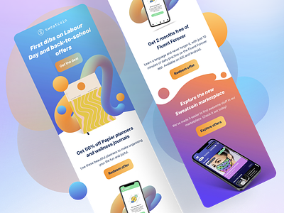 Sweatcoin email campaign ✉️ - Back to School clean design colourful design email email campaign email design email marketing graphic design illustration mail marketing mobile newsletter vibrant visual