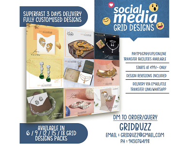 Social Media Designs (9 in 1) customized designs customized grid design graphic designer graphic designs social media social media grid