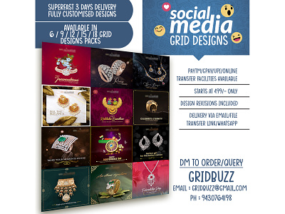 Social Media Grid Design ( 12 in 1) customized designs customized grid design graphic designer graphic designs social media social media grid
