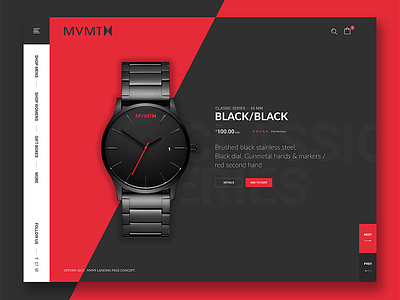 Product Page (Concept) black crtvrm interface mvmt page product red ui uiux ux watch website