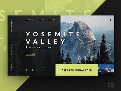 National Park hero jasper landing page national park nature product design travel ui ux web design website yosemite