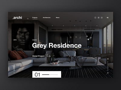 Archi black creative creativroom crtvrm dark design dribbble interface ui uiux ux website