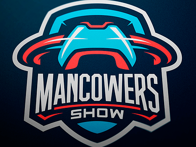 Shield Logo for Mancowers Show branding design designer e sports esports graphic illustrator jellybrush logo logotype mascot mascot logo mascotlogo sport sports logo vector