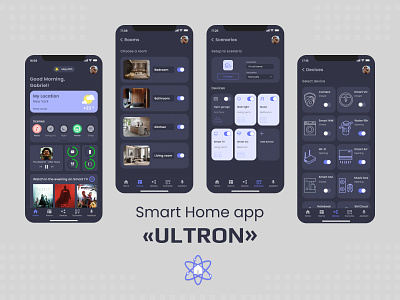 Smart Home App "ULTRON" Concept 3d branding design figma graphic design illustration logo motion graphics ui ux vector