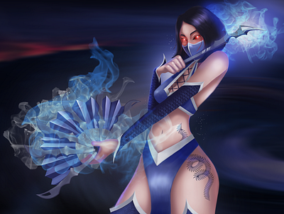 Kitana adobe animation art behance brush color colors conceptart conept art design dribbble fan art fanart graphic design illustration illustrator kitana mortal kombat painting photoshop