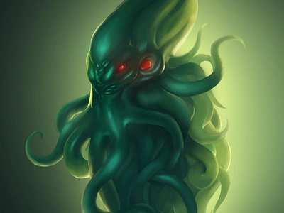 Cthulhu 3d adobe animation art artpiece behance branding brushes cthulhu design dribbble fanart graphic design hireme illustration ilustrator logo photoshop ui