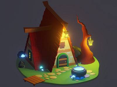 low poly house 3d 3d picture blender gamedev
