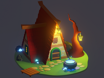 low poly house