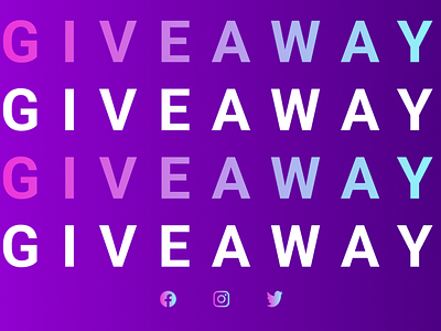 Giveaway Designs | Themes | Templates app branding creativity design giveaway illustration logo post social media typography ui ux vector