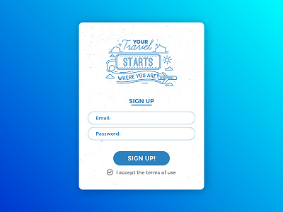Sign Up app chart in ios mobile sign up