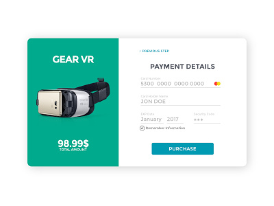 Credit Card Checkout app card checkout credit ecommerce gear vr web