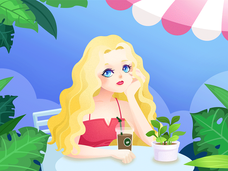 Summer and ice coffee