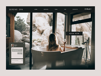 SPA Landing Page Home Screen beauty branding design home page home screen landing page logo main screen spa ui ux web