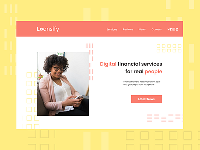 Fintech Landing Page Main Screen