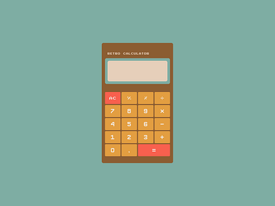 Retro Calculator app app ui calculator challenge dailyui interface mobile pixel pixel art pixelart retro retro calculator ui vintage