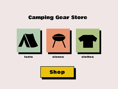 Icons for Camping Gear Store branding camping design ecommerce graphic design icon iconography icons icons set illustration logo minimal minimalism mobile neobrutalism neubrutalism outdoors ui ux web