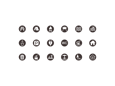 Camping Hiking Icon Set